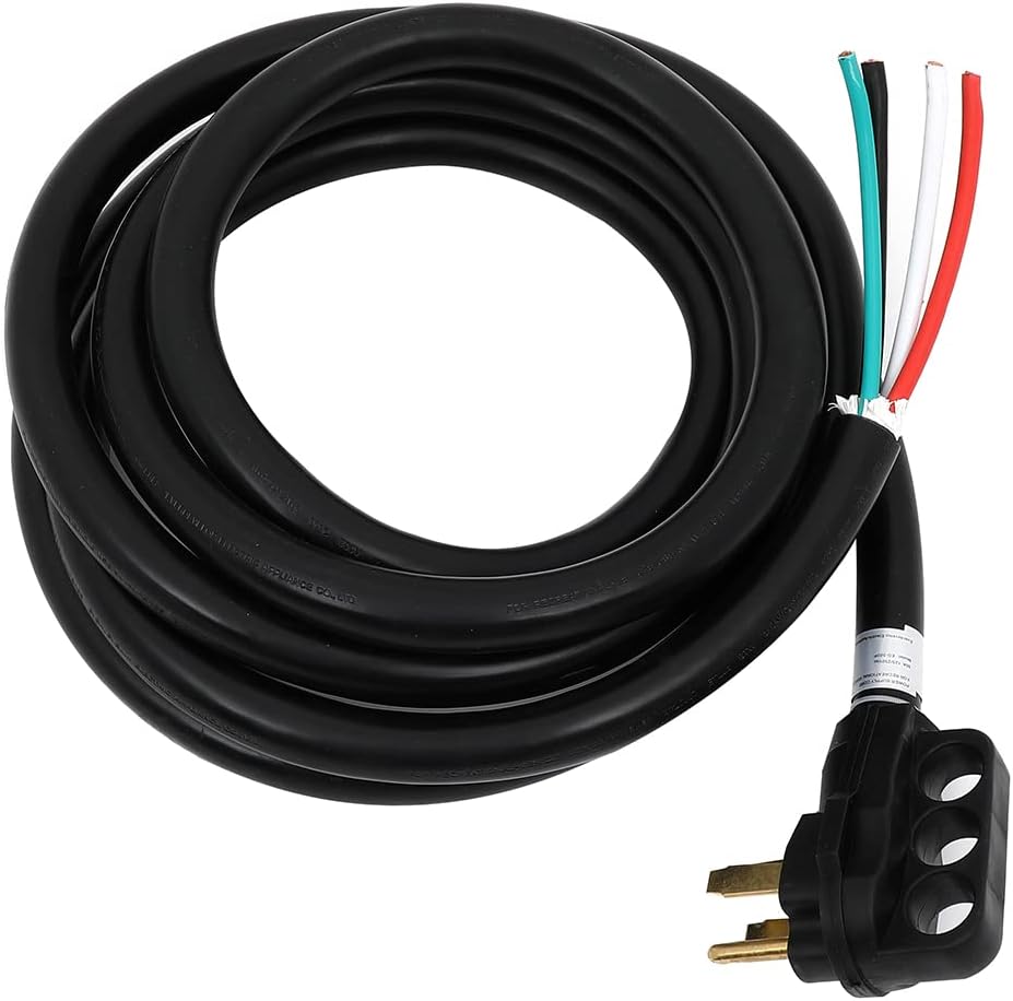 50 AMP Generator Power Extension Cord 15 Foot, Heavy Duty 6/3 + 8/1 AWG NEMA 14-50P to Bare Wire G75887