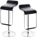 White Bar Stools Set of 2 with Arms Swivel Adjustable Counter Height Bar Chair Y10274