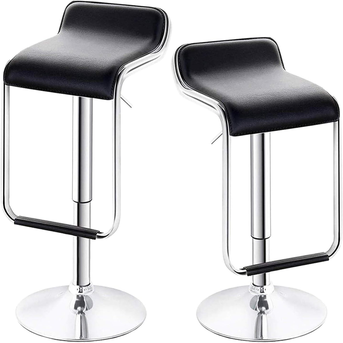 White Bar Stools Set of 2 with Arms Swivel Adjustable Counter Height Bar Chair Y10274