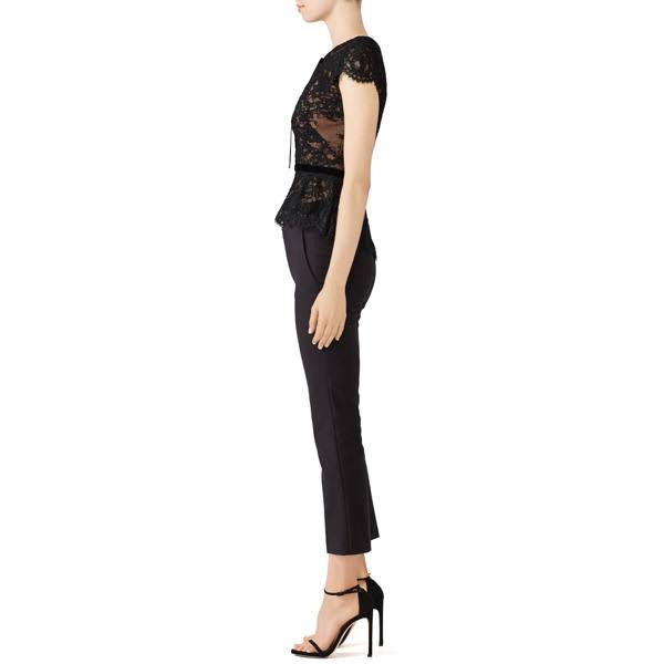 Black Lace Keyhole Top O933