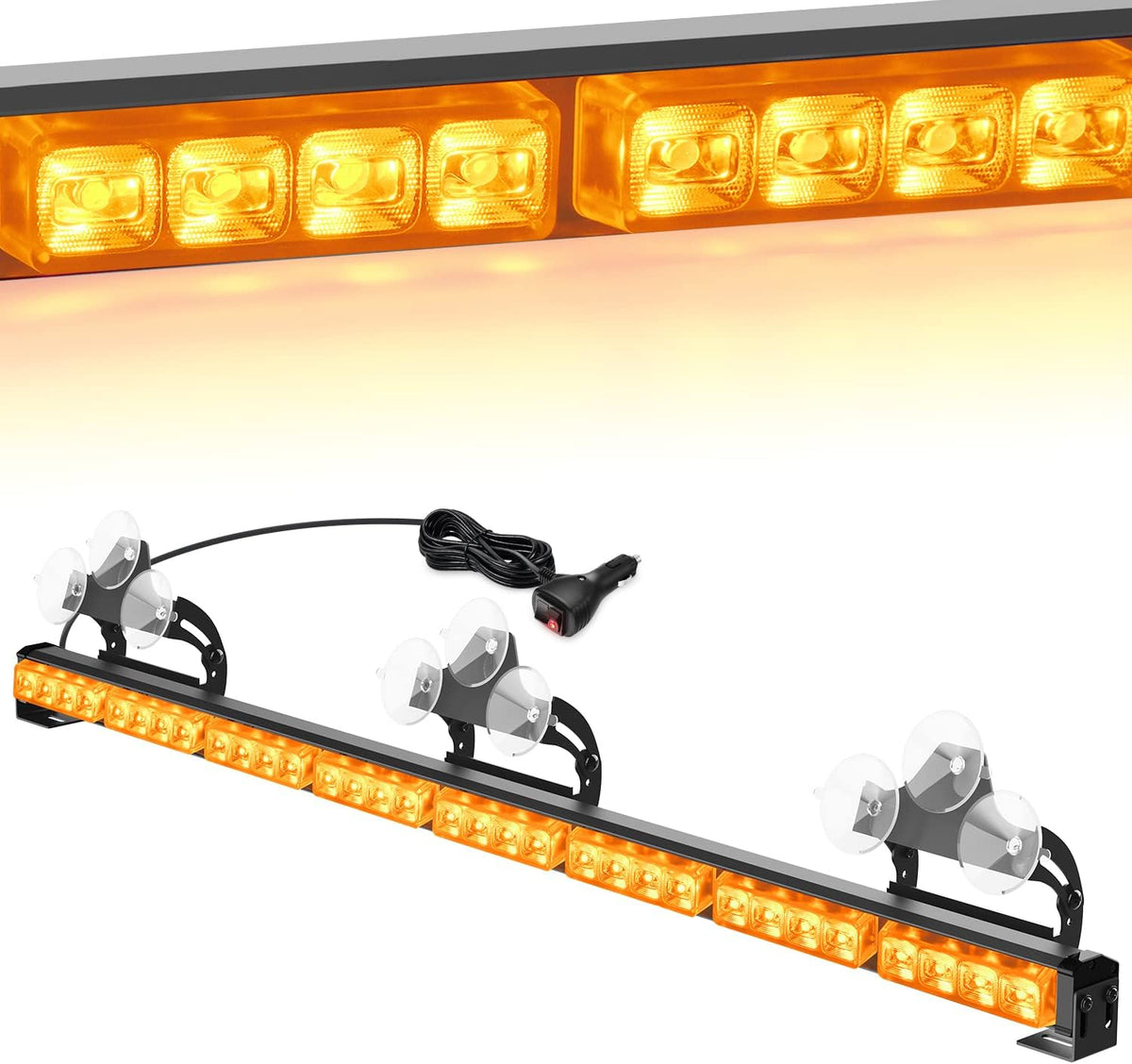 35Inch 32LED Emergency Strobe Light Bar with Cigar Lighter, Pack of 2 W999