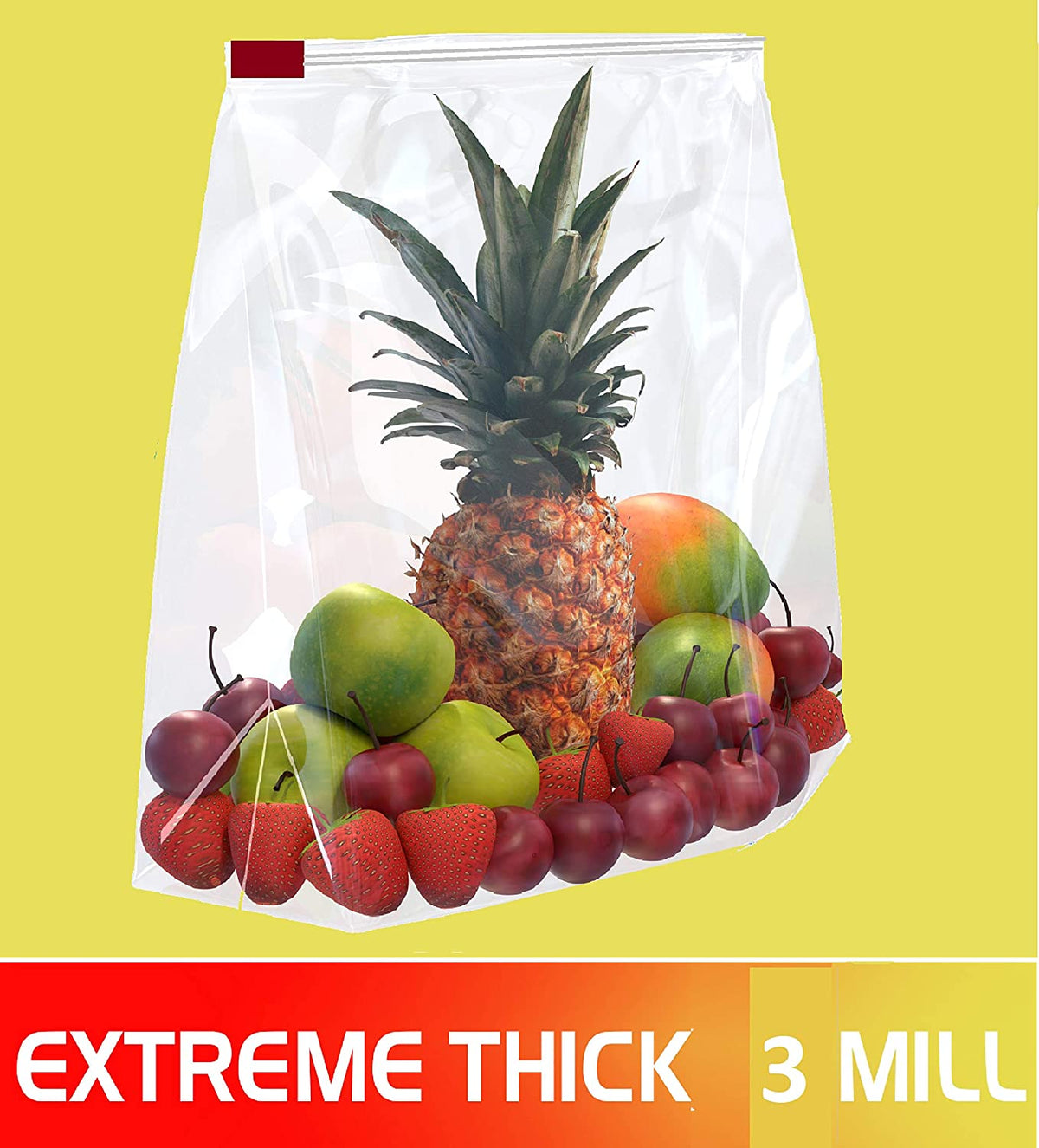 10 COUNT 5 Gallon 3 Mil Plastic Bag with Slider Top O672
