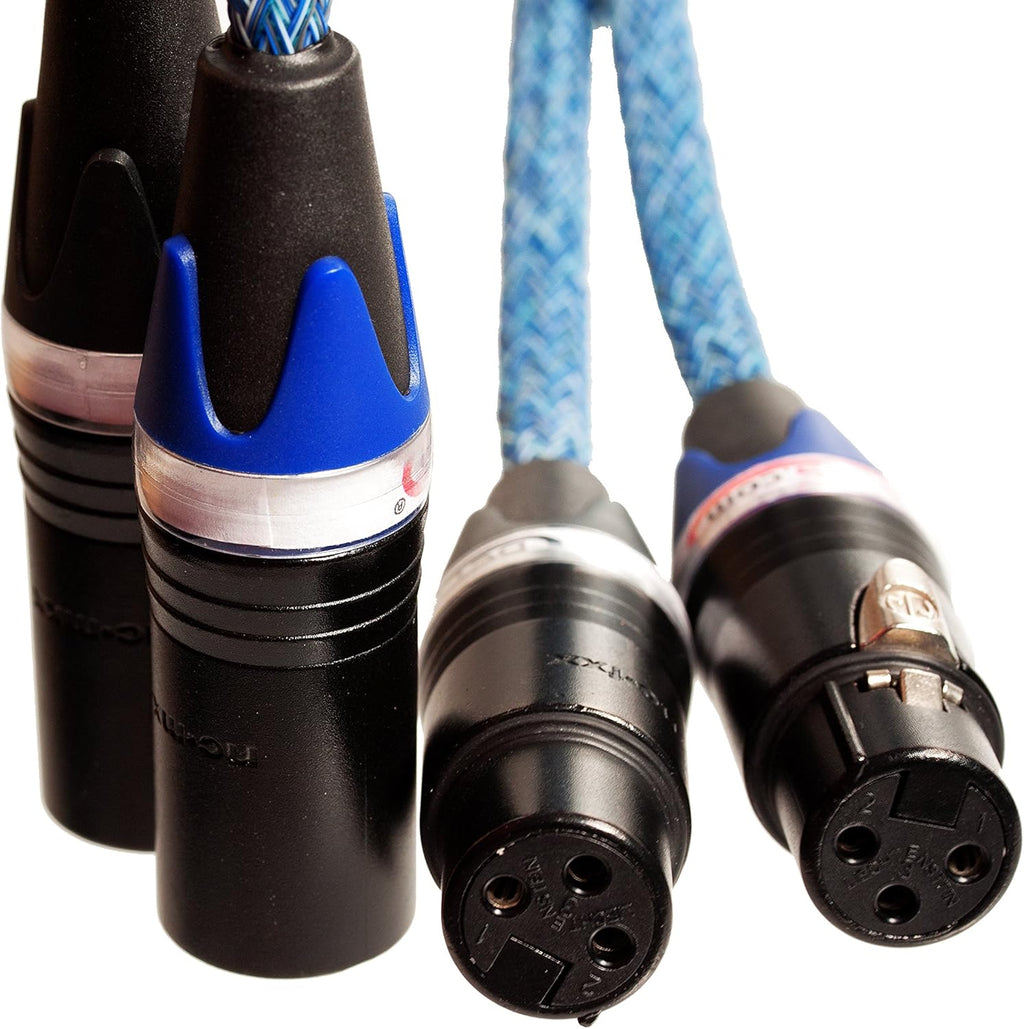 Blue XLR Balanced Audio Cable, Stereo Pair 2 Cables I667