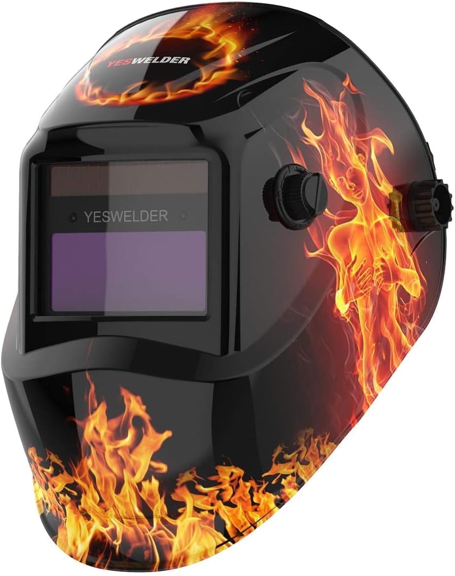 True Color Solar Powered Auto Darkening Welding Helmet, Wide Shade 4/9-13, Pack of 2 C9351