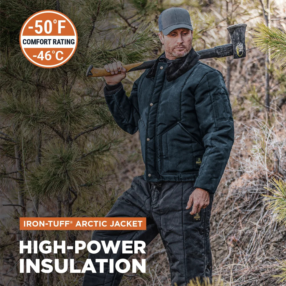 Navy Insulated Arctic Jacket with Fleece Collar C745