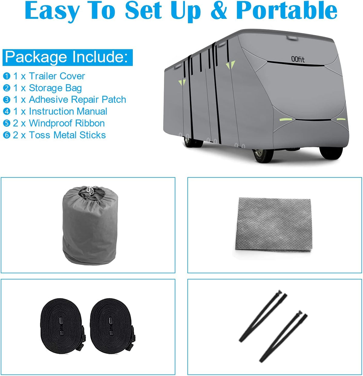 Upgraded 5-ply Class C RV Cover Fits 23'-26' RVs T7347