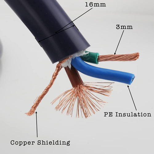 12AWG HiFi Power Cord 125V 15A 3-Prong Audiophile AC Power Cable with US Connector Plug (1.5M / 4.92FT) Pack of 2 M83158