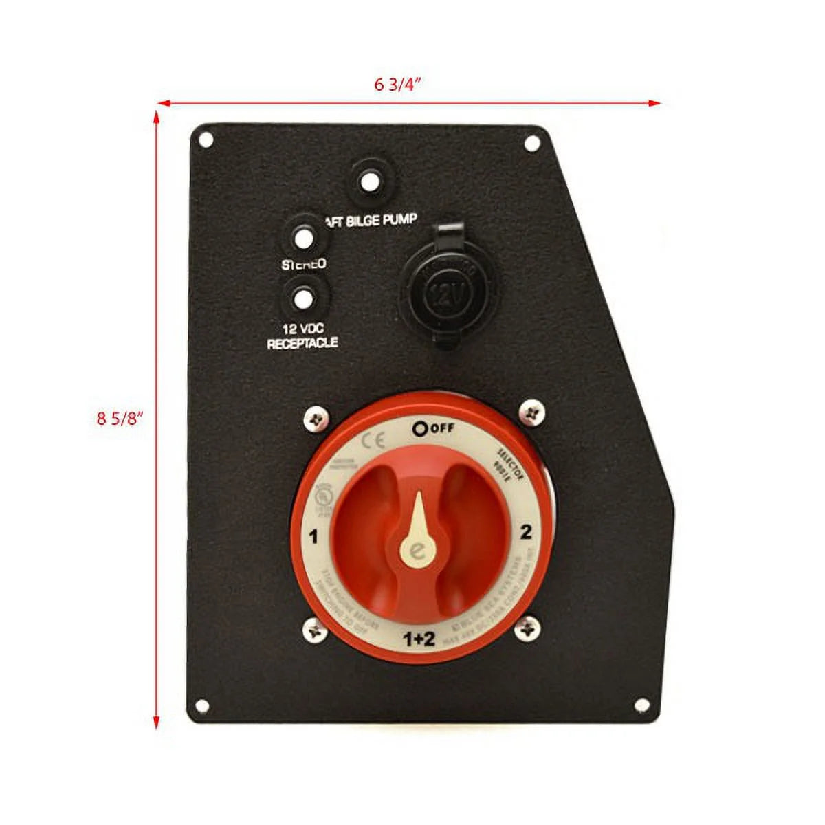 Black Aluminum Boat Battery Switch Panel O73845