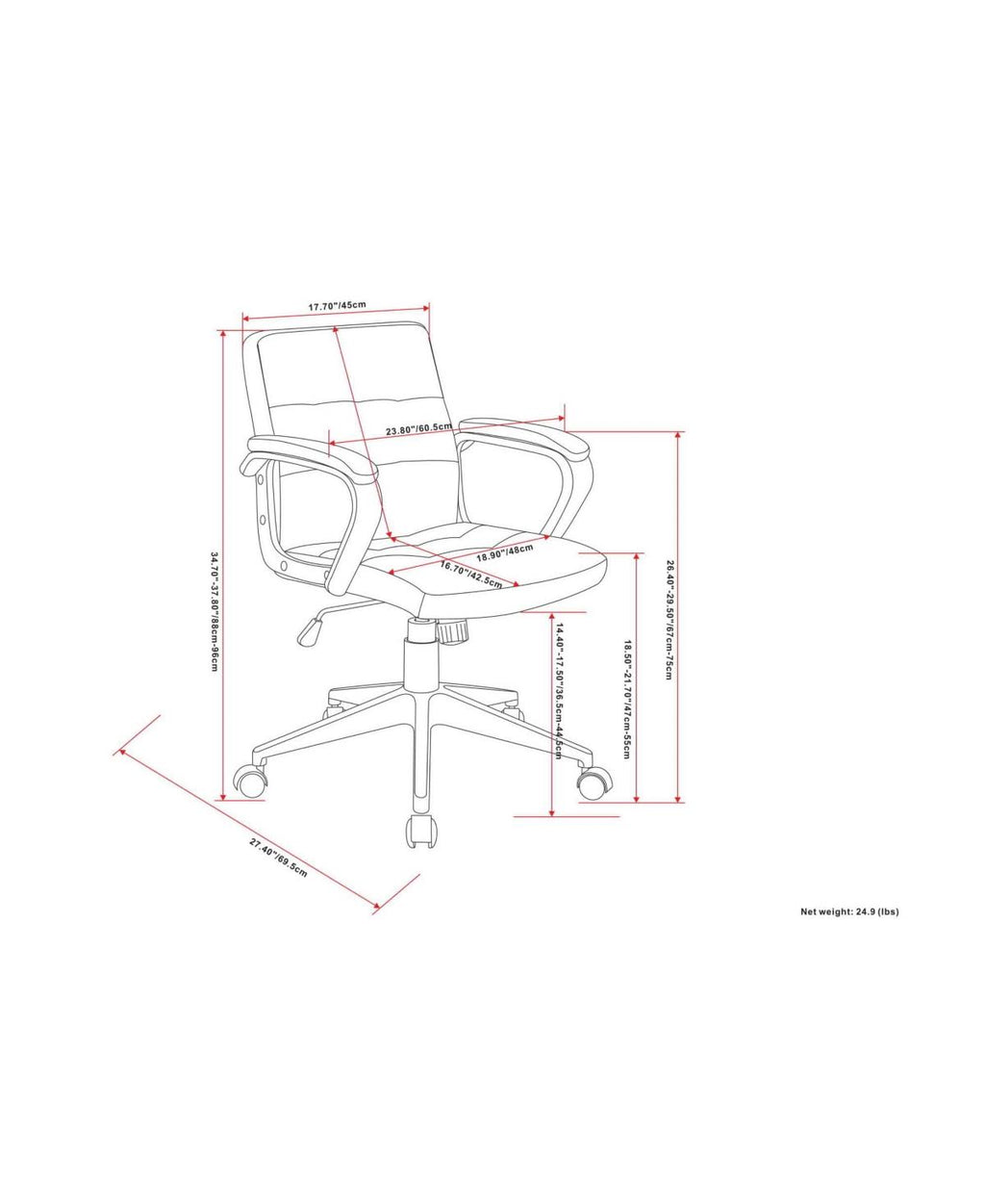 Distressed Brown Swivel Executive Office Chair J59527