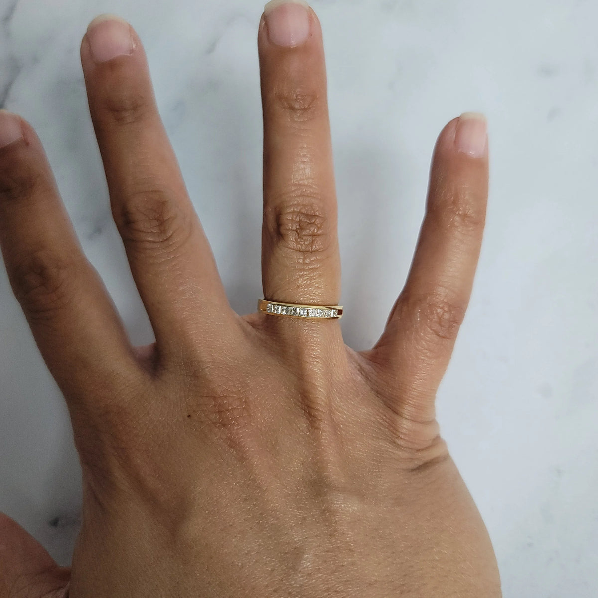 Princess Cut Channel Diamond Wedding Band J662035