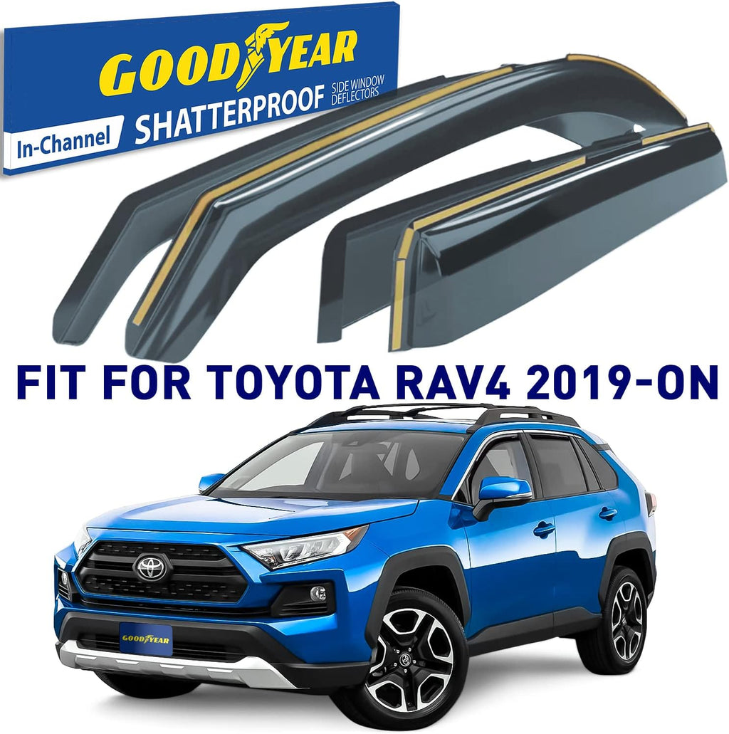 Shatterproof in-Channel Window Deflectors for Toyota RAV4 2019-2022, 4 pcs O689