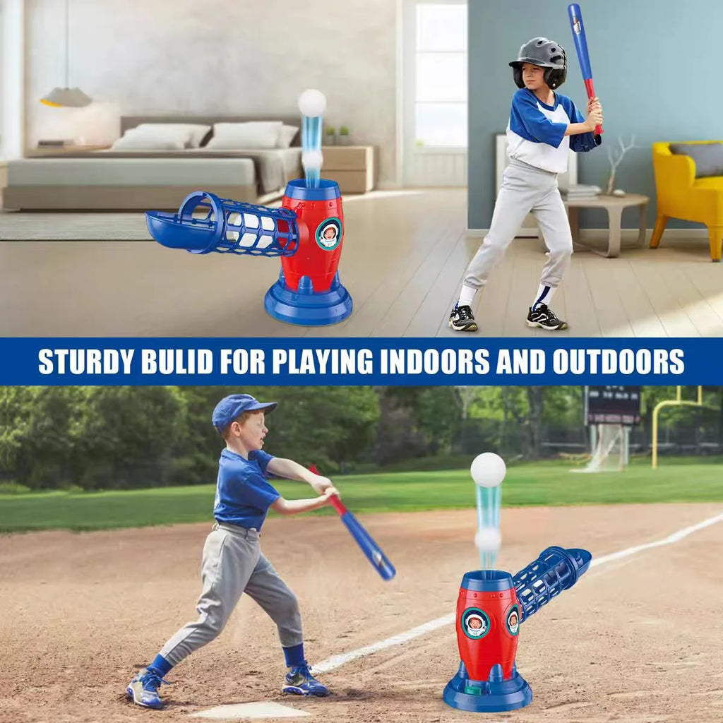 Baseball Pitching Machine Set with Remote Control Bat and 5 Balls D955