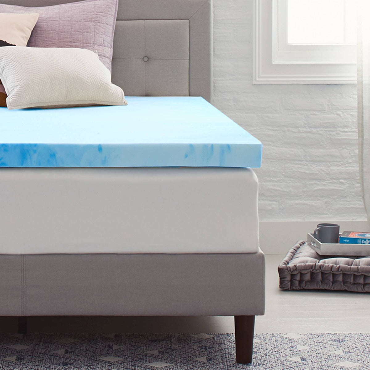 Gel Infused Memory Foam Topper, Blue, Queen O510