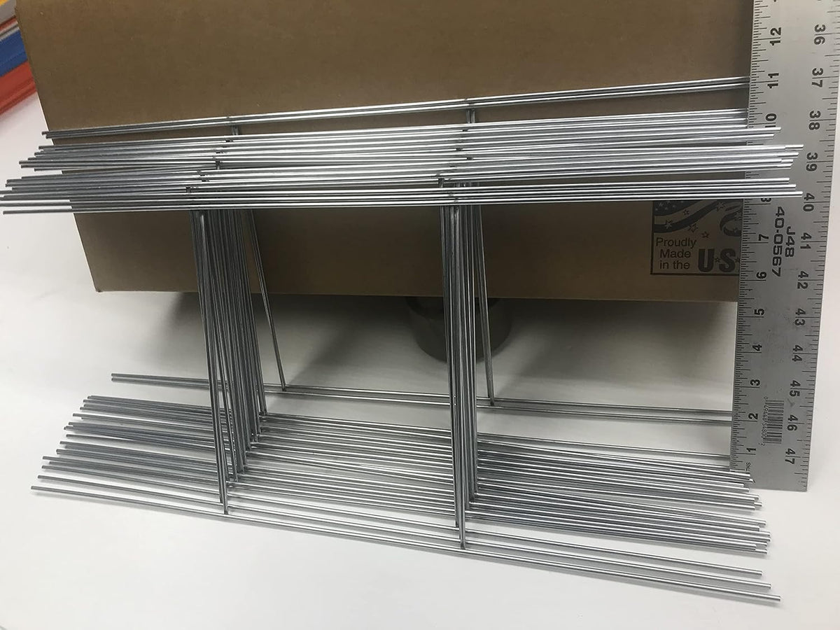 50 Pack Galvanized Wire Double H-Frame Stake 24 Tall 10 Wide Sign Holder C64453