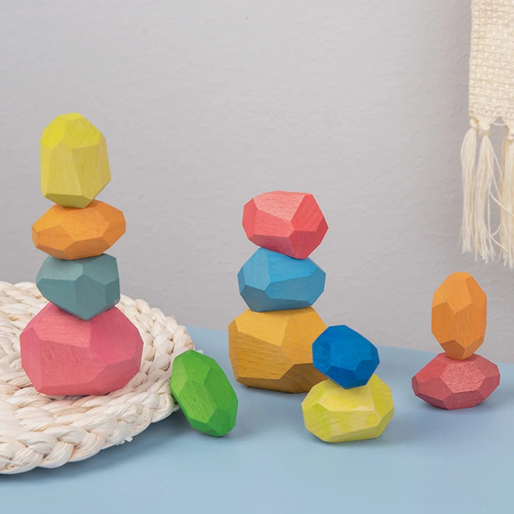 Wooden Stone Building Block Toy Stacking Game I325