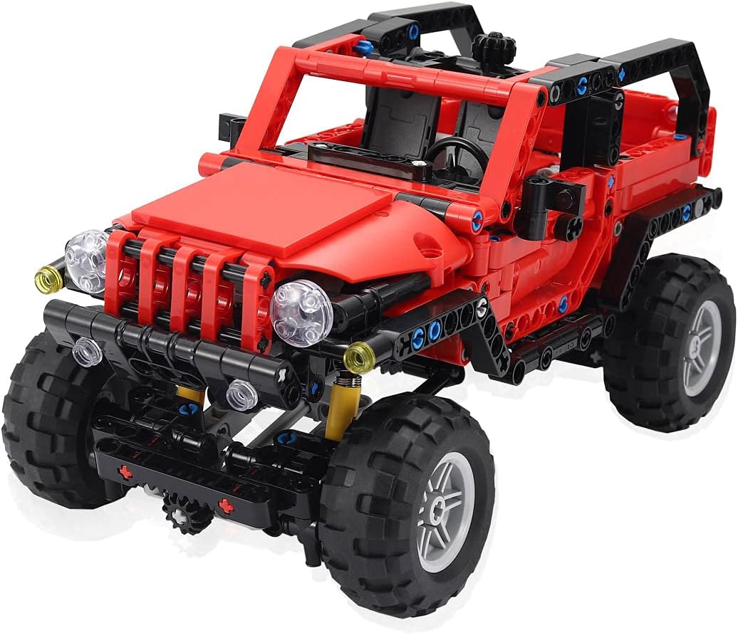 Yellow Off-Road Pickup Truck Building Blocks Toy Car with Brick Separator N39260