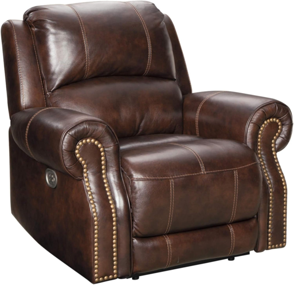 Brown Power Recliner with Adjustable Headrest L70838