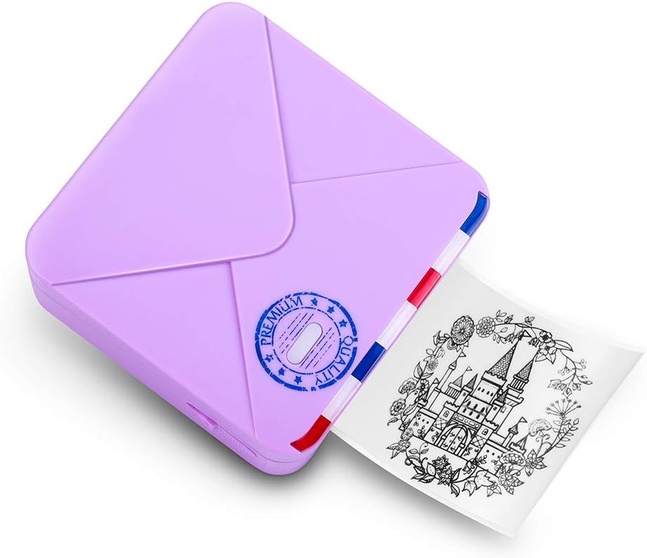 White Pack of 2 Mini Bluetooth Thermal Pocket Printer J310