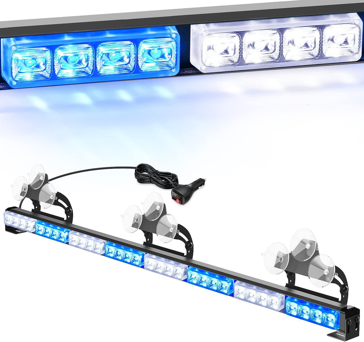 35Inch 32LED Emergency Strobe Light Bar with Cigar Lighter, Pack of 2 W999