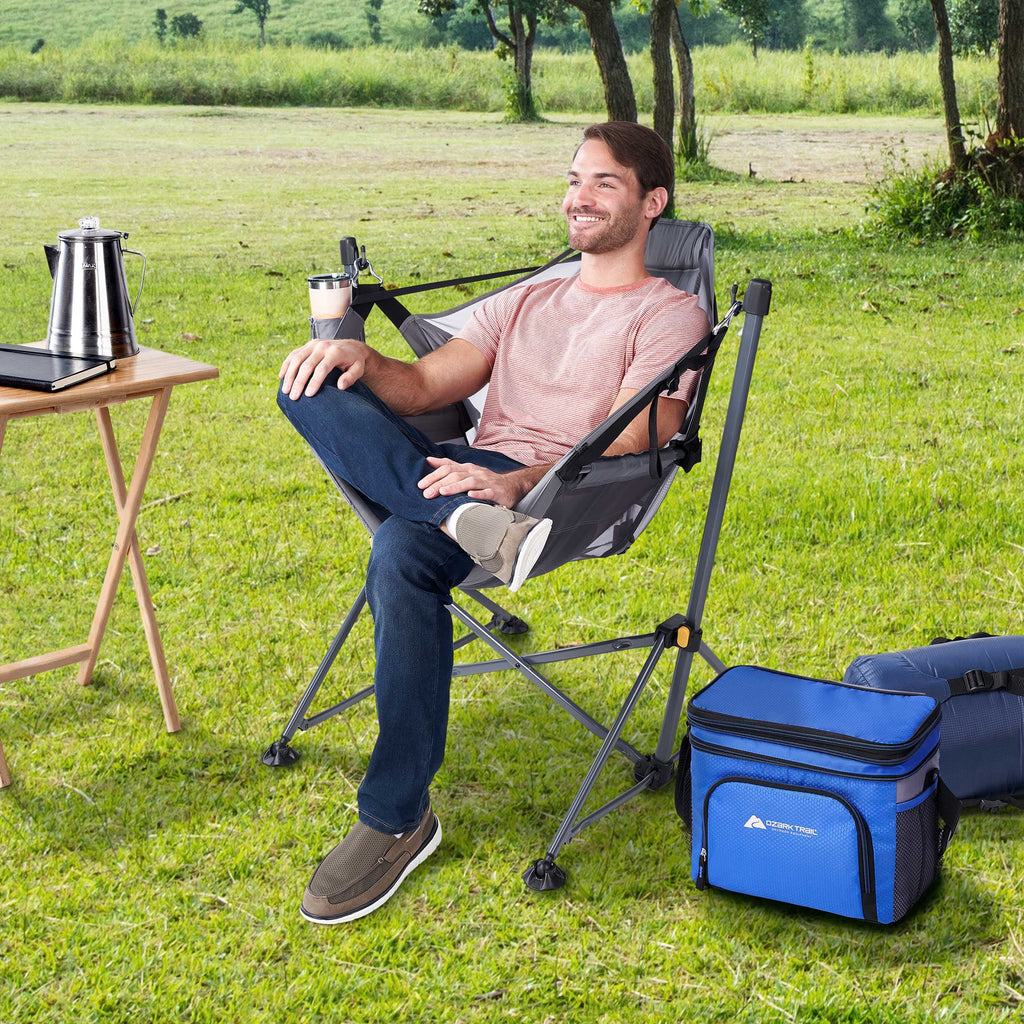 Reclining Mesh Hammock Chair, Gray, Polyester F343