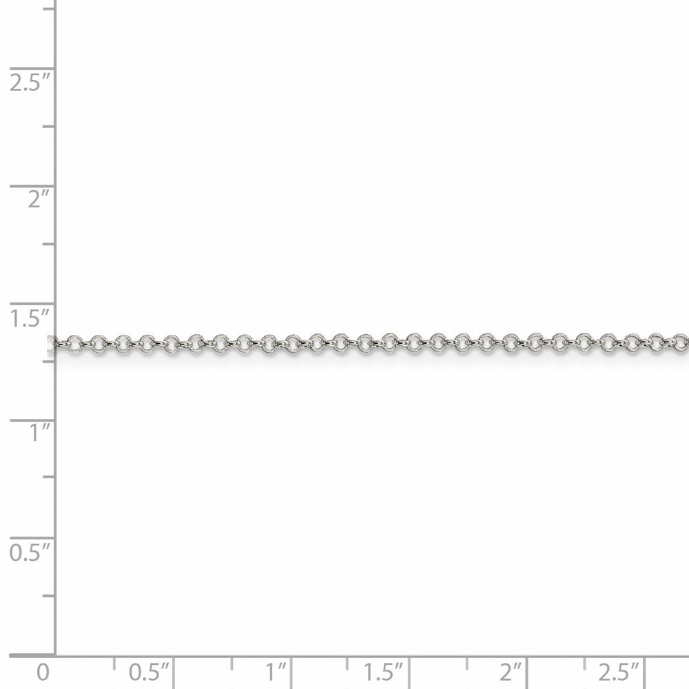2mm Sterling Silver Rolo Chain Necklace, 26 Inch W958