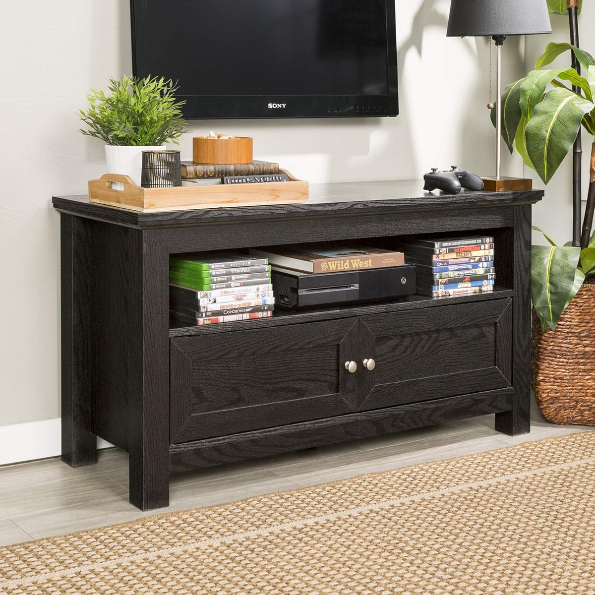 Grey 4 Tier Tall Bookshelf Cabinet A86764