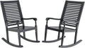 Black Acacia Wood Rocking Chairs Set of 2 U10172