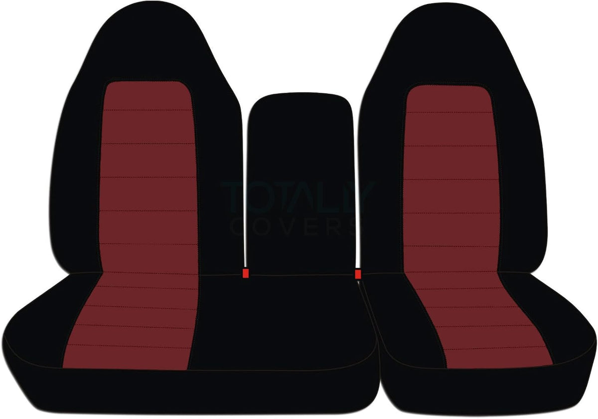 Black & Charcoal Two-Tone Front 40/60 Split Bench Truck Seat Covers R45530