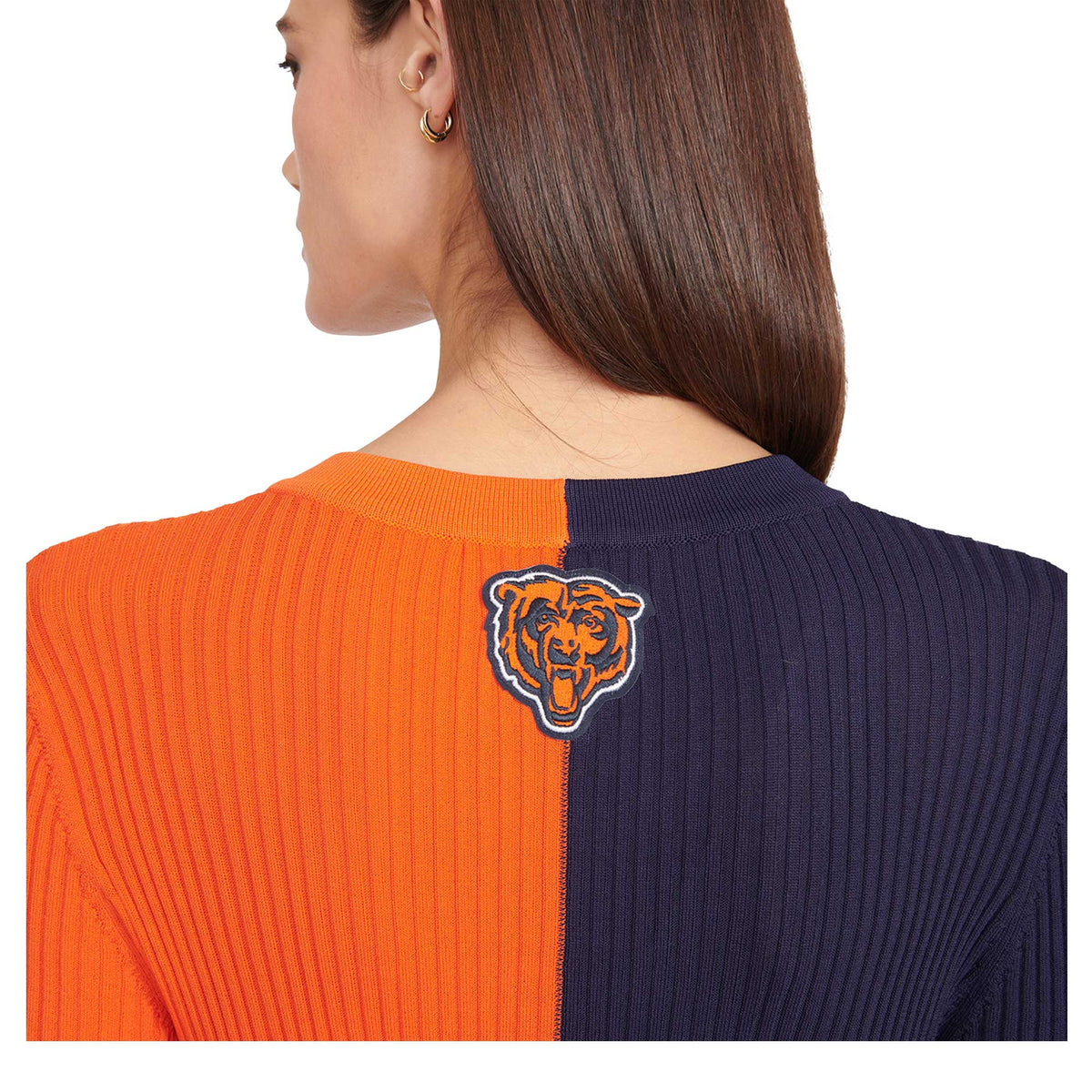 Navy Knit Button-Up Sweater Dress M730