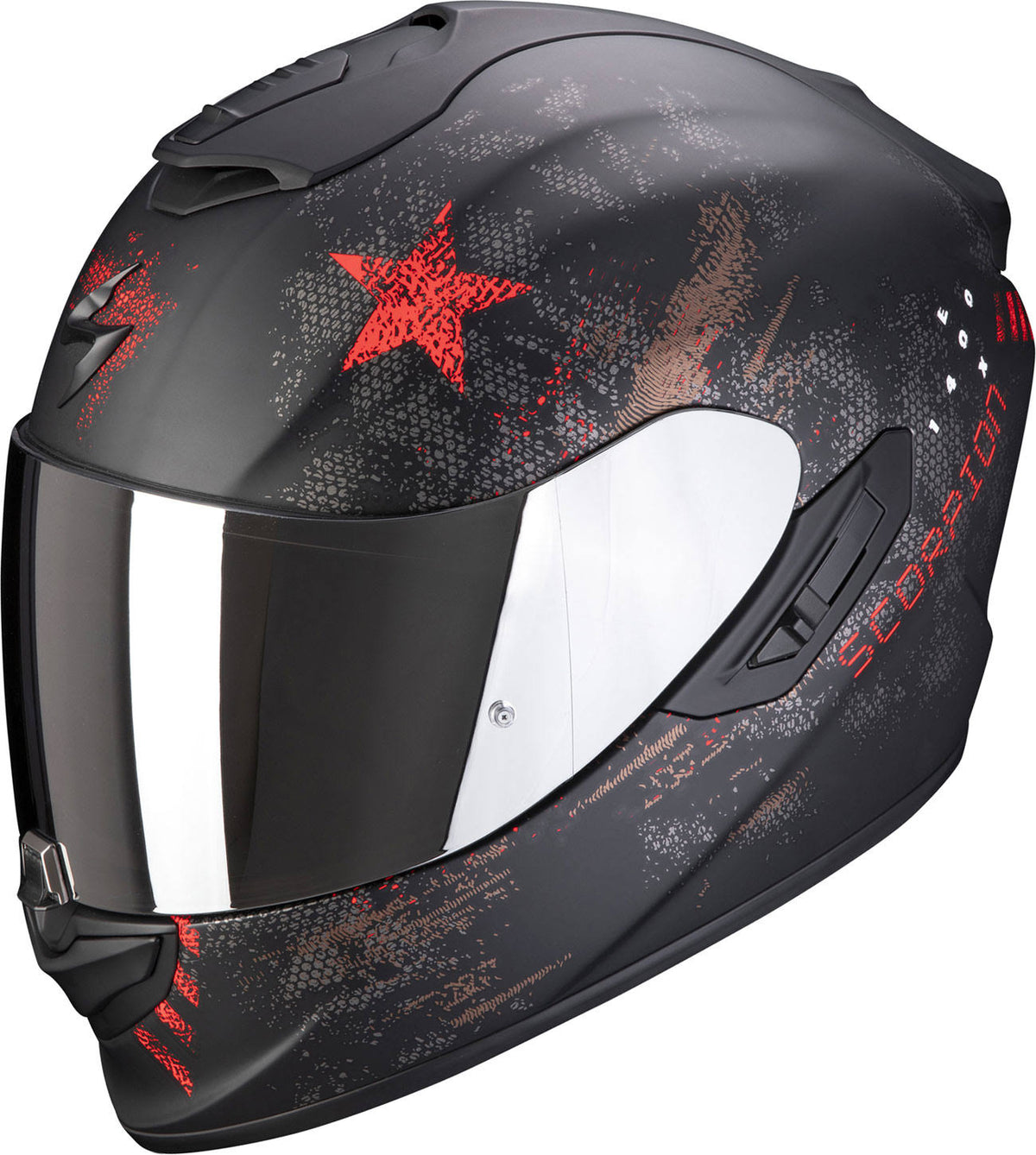 Matt Black Red Motorcycle Helmet M222356