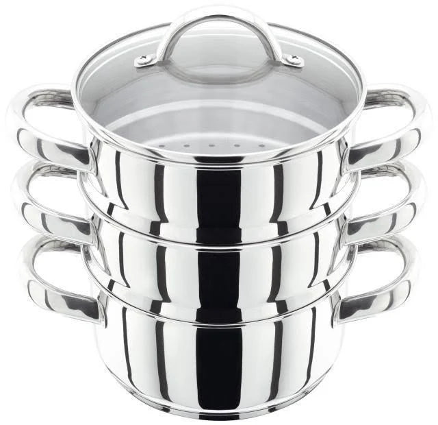 3 Tier Steamer Set, Silver, 24 cm P75184