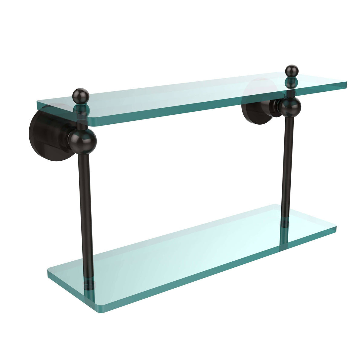 16 inch Two Tiered Glass Shelf Oil Rubbed Bronze X808697