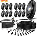 White LED Rock Lights 12Pods with 23FT Harness Switch Fuse kit M2939
