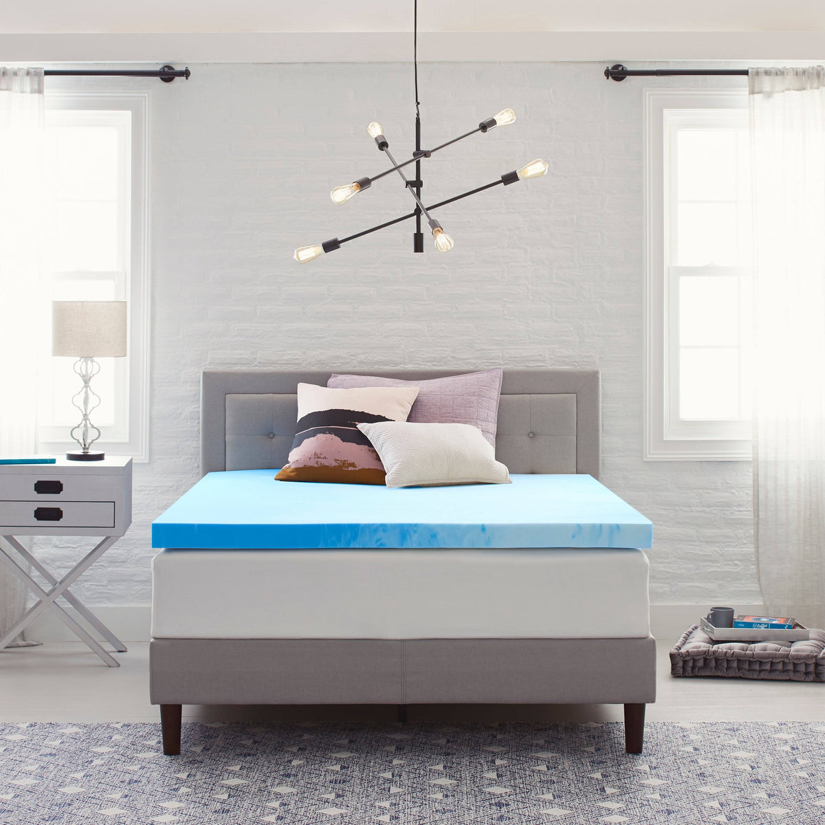 Gel Infused Memory Foam Topper, Blue, Queen O510