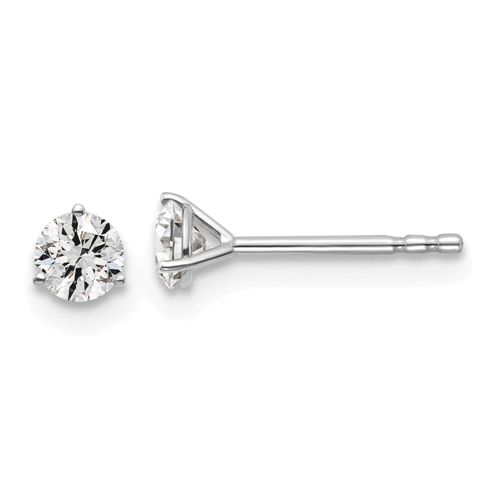 14 Karat White Gold Lab Grown Diamond 3/8 cttw 3 Prong Earrings Z1492