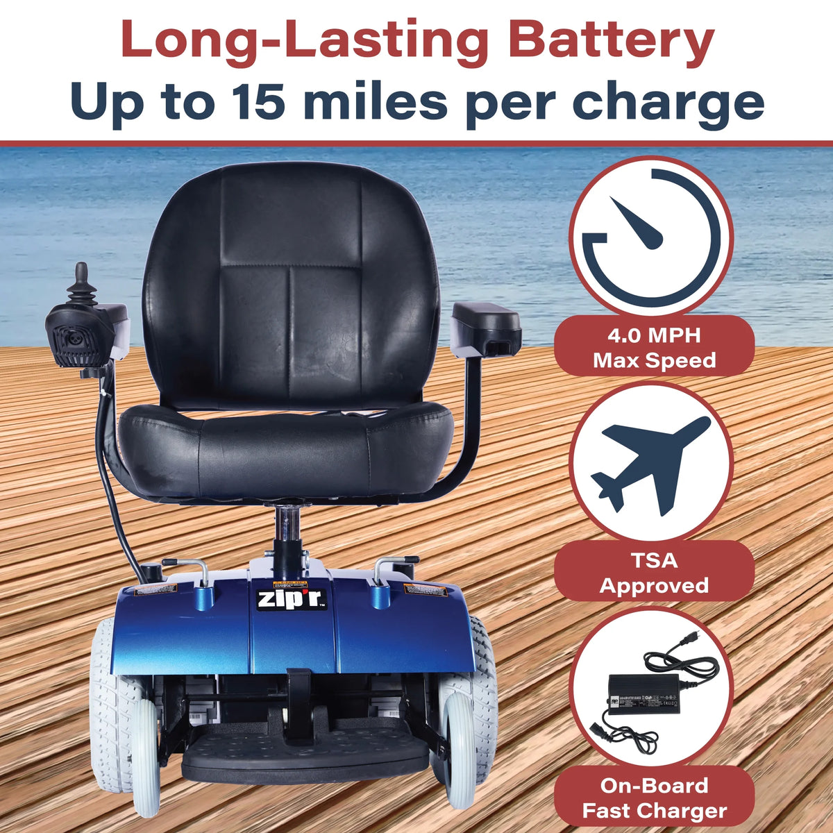 Blue Full Size Electric Wheelchair S401006