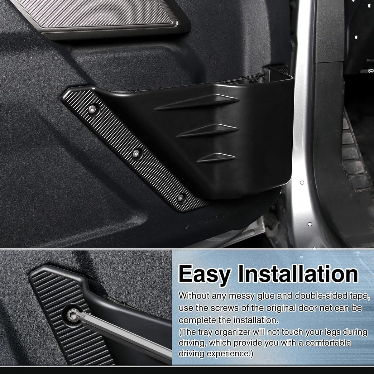Black 2PCS Front Door Storage Box for Ford Bronco 4-Door L436