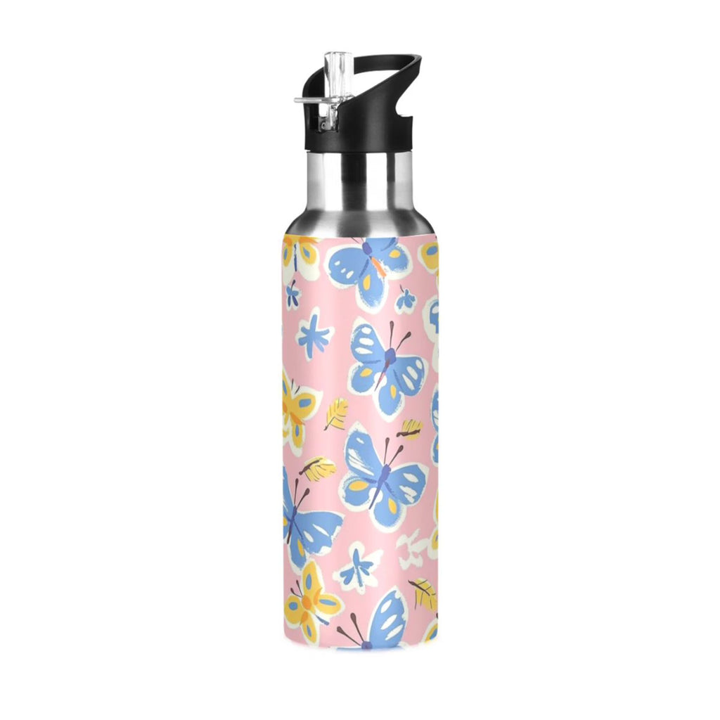 Pink Insulated Stainless Steel Water Bottle with Straw Lid 20 oz R8524