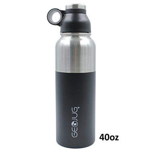 Black 32 oz Stainless Steel Vacuum Insulated Water Bottle C90616