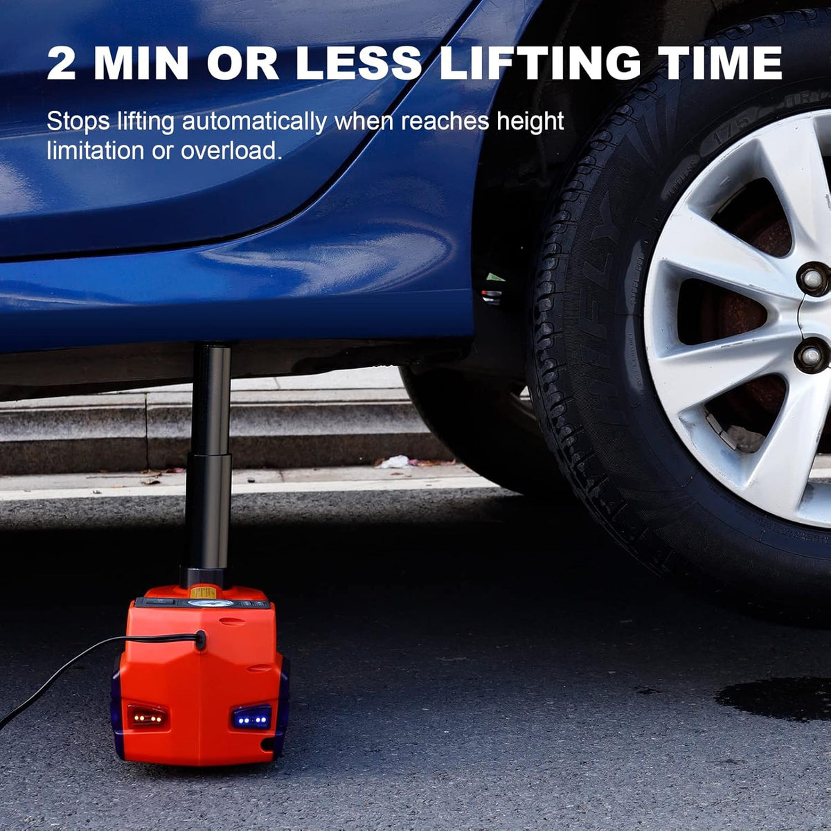 Electric Hydraulic Car Jack 5 Ton with Tire Inflator Pump and Electric Wrench T542060
