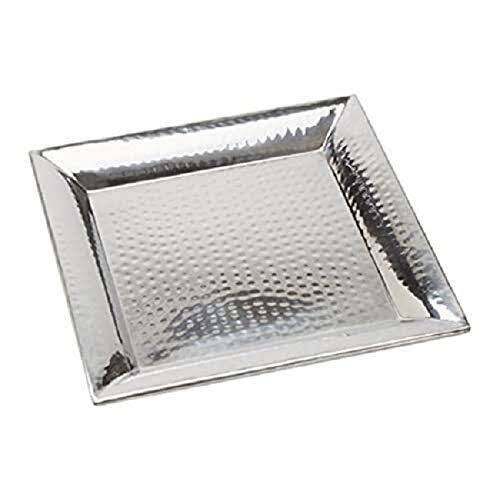 Square Stainless Steel Hammered Serving Tray X593101