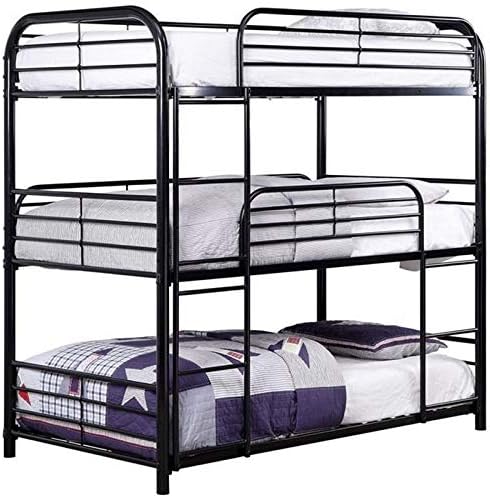Twin Triple Bunk Bed in Black F697297