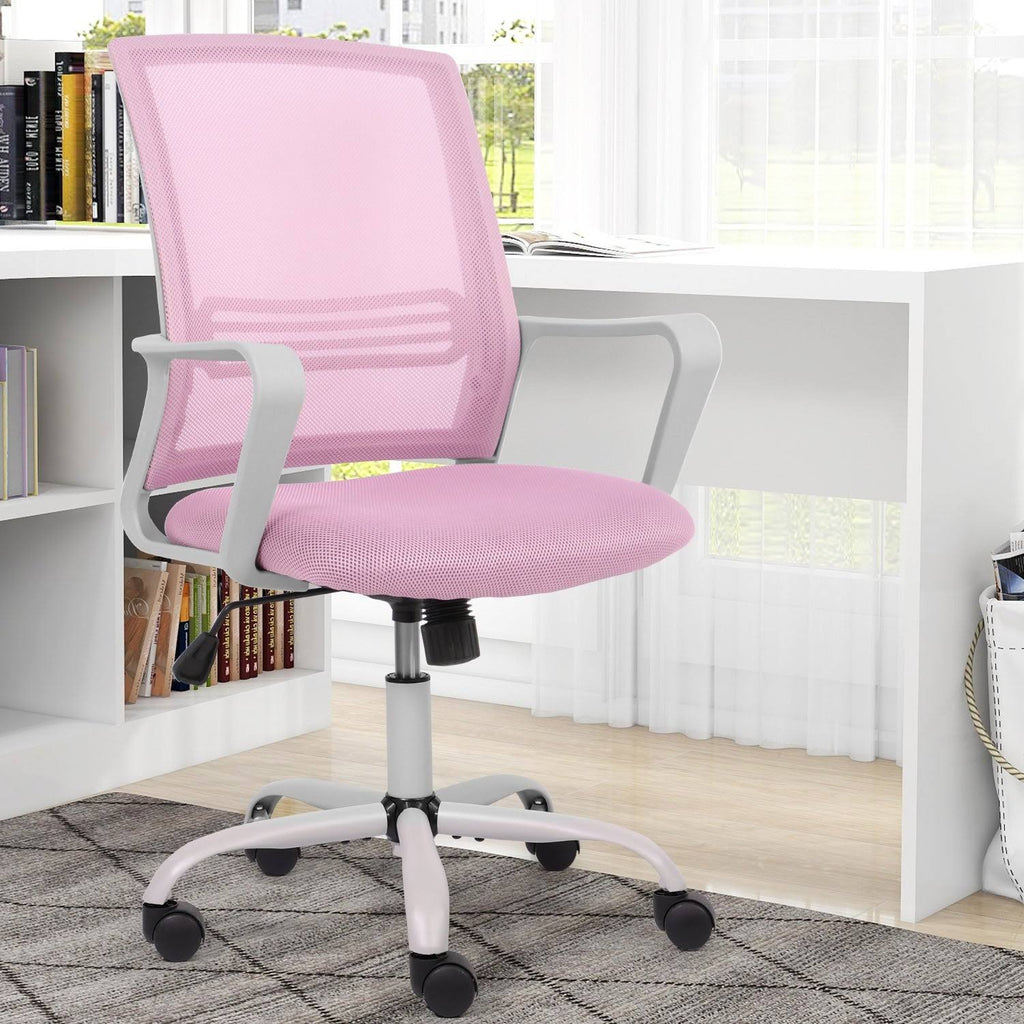 Blue Adjustable Desk Chair with Swivel Casters D55621
