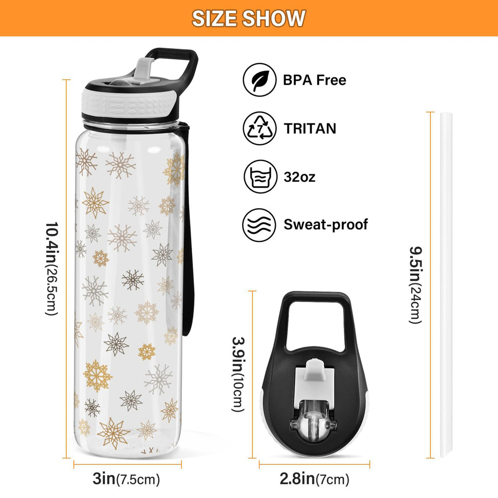 Clear 32oz Tritan Water Bottle with Straw Q457