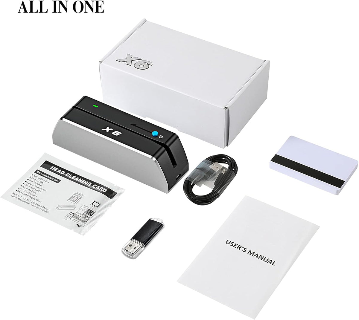 X6 Smallest 3 Tracks Mag Card Reader Writer Encoder U201
