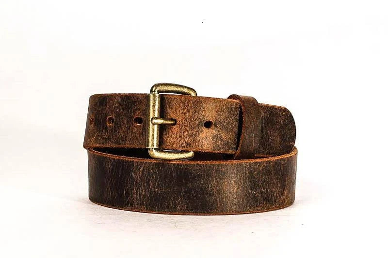 Brown Distressed Leather Casual Belt C236507