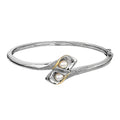 Sterling Silver and 14K Gold Freshwater Pearl Bangle D1507