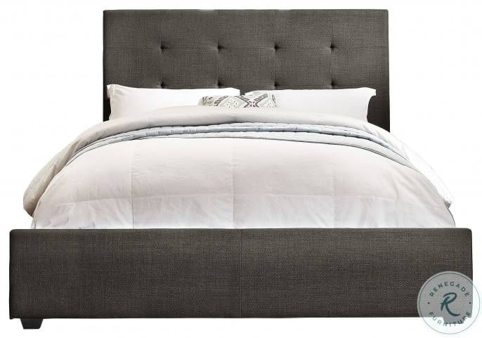 Dark Grey Fabric King Bed P821
