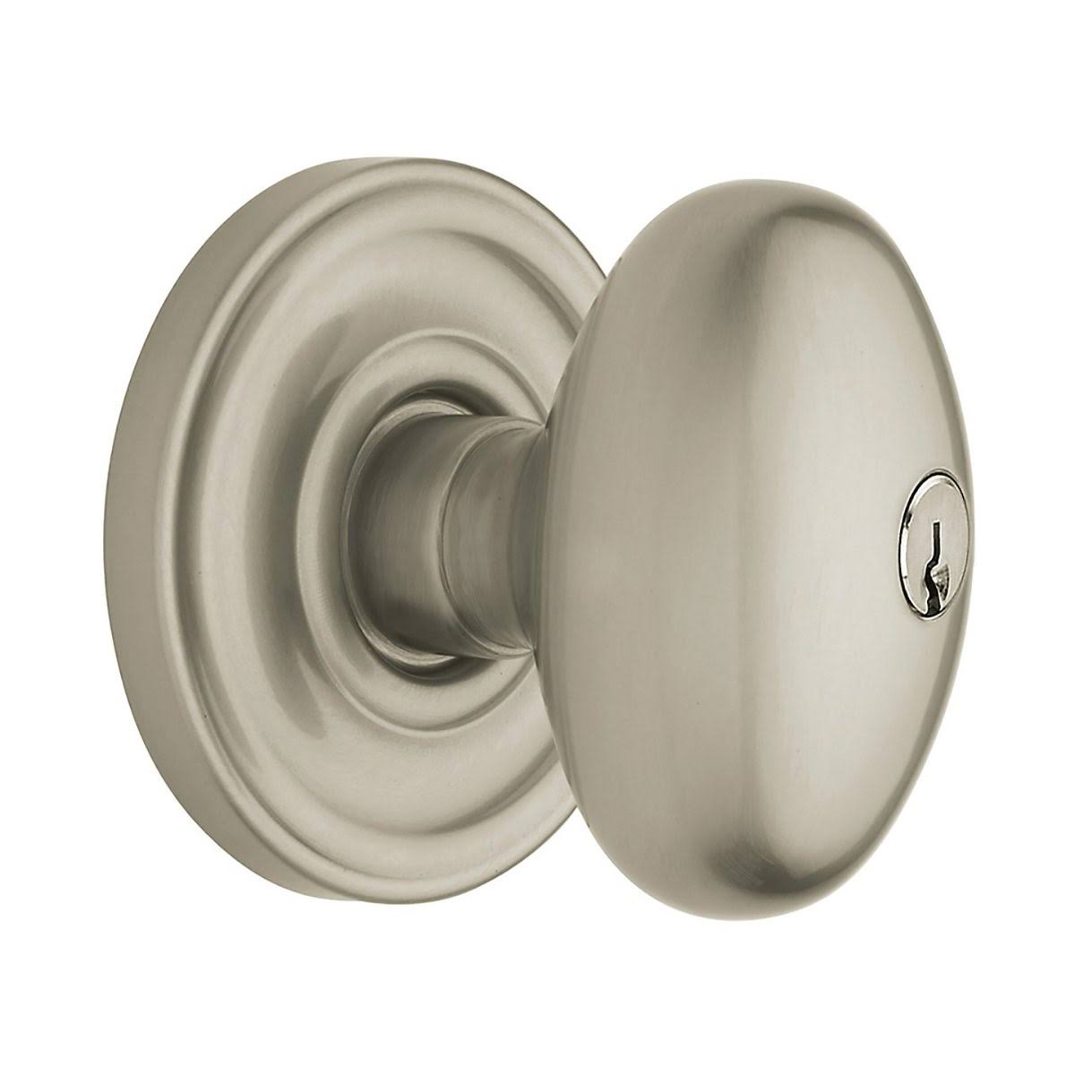 Egg Satin Nickel Keyed Entry Door Knob M122884