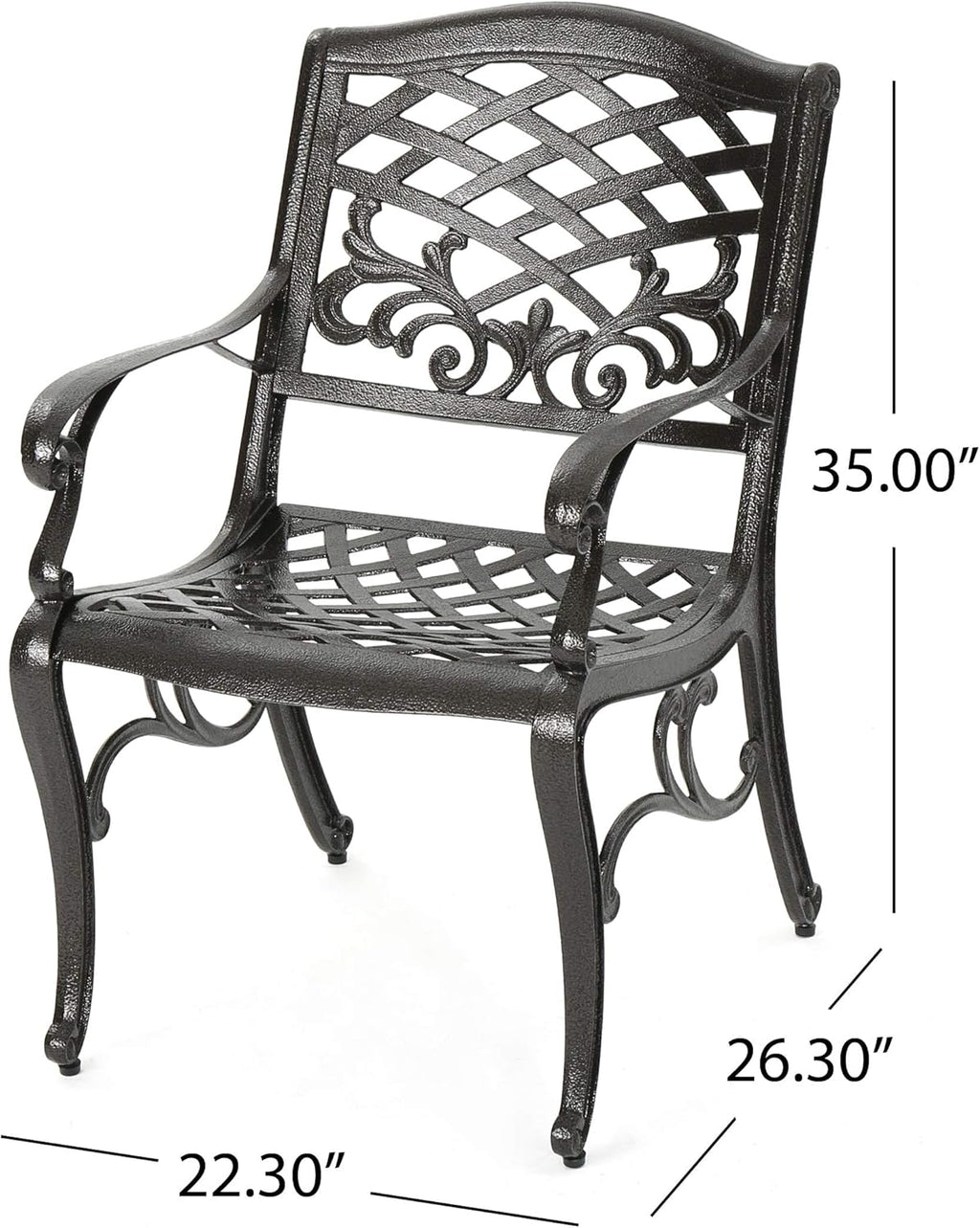 7 Pc Cast Aluminum Rectangular Dining Set V614047